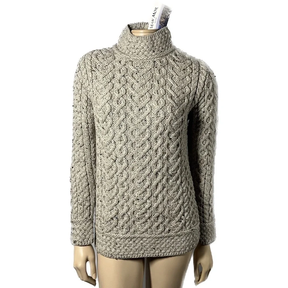 NWT Aran Mor Ireland 100% Merino Cable Knit Sweater - Picture 2 of 16